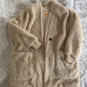 C&C CALIFORNIA Faux Fur Light Pale Cream Jacket M